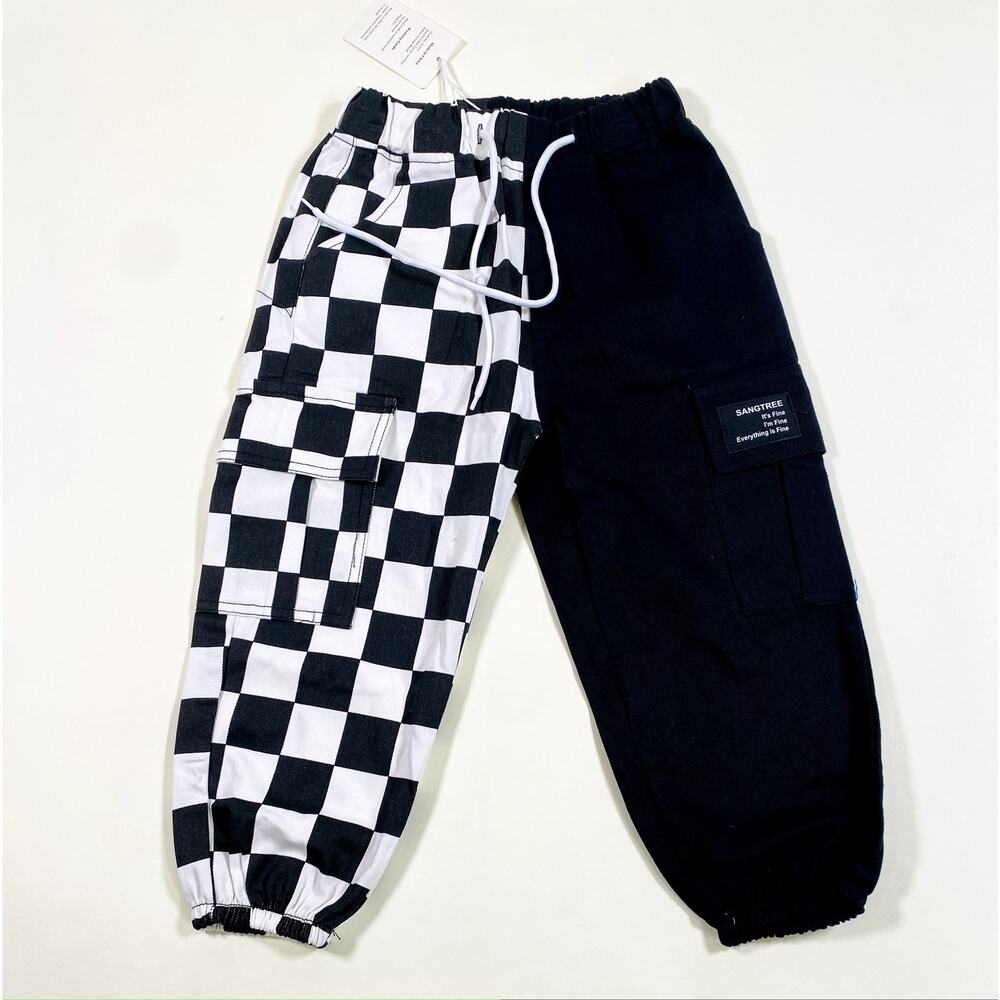 BOYS COTTON COLOR BLOCK CARGO PANTS SIZE 6/7